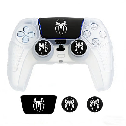 Anti-Slip Protective Skin Shell for PS5 Controller Silicone Cover Case with Rubber Thumb Grip Gaps and Touch Pad Sticker For PS5