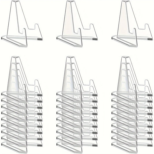 30pcs Clear Acrylic Display Stands - No Power Needed for Sports Cards & Graded Collections