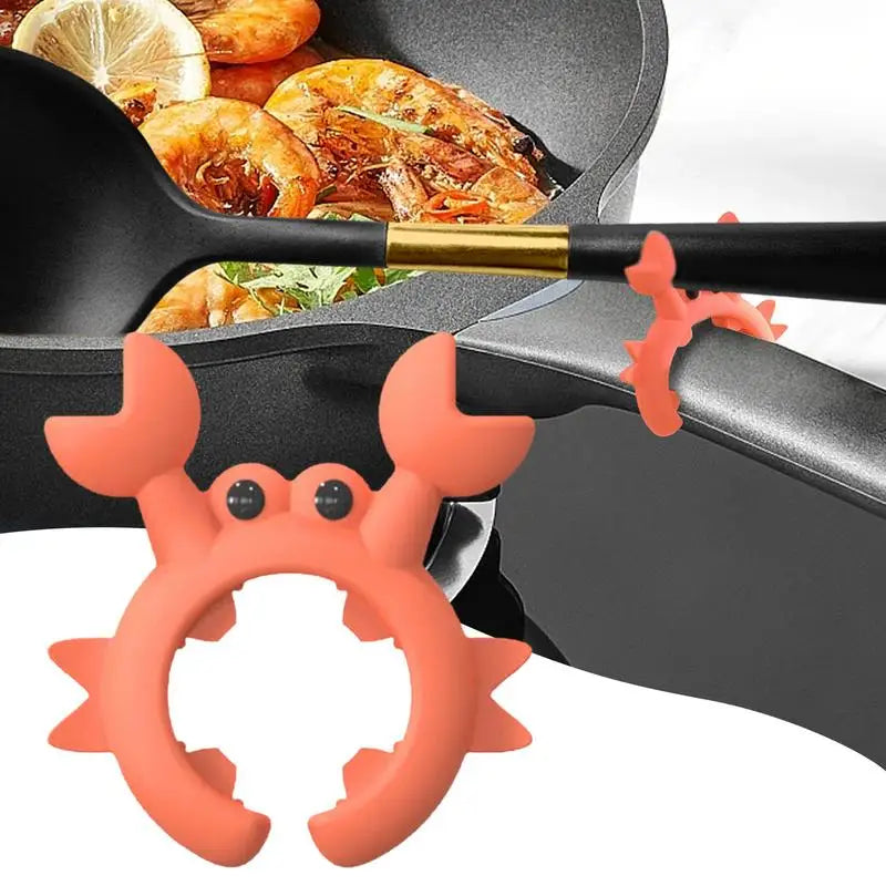 Crab Silicone Utensil Rest Countertop Ladle Holder Pot Clip