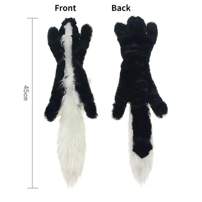 No Stuffing Plush Dog Toy Durable Squeaky Crinkle Animal