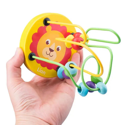 Wooden Bead Maze Roller Coaster Toddler Abacus Toy