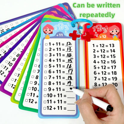 Erasable Math Flash Cards Set Reusable Math Cards