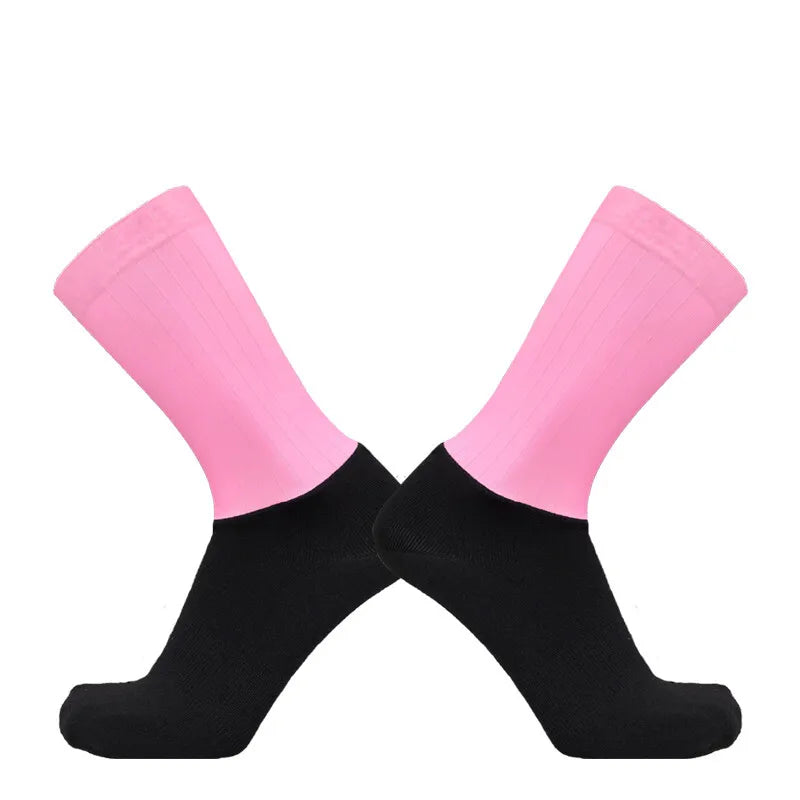 2026 New Socks Aero Anti Slip Silicone Summer Whiteline Cycling Socks Men Bicycle Sport Running Bike Socks Calcetines Ciclismo