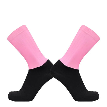 2026 New Socks Aero Anti Slip Silicone Summer Whiteline Cycling Socks Men Bicycle Sport Running Bike Socks Calcetines Ciclismo