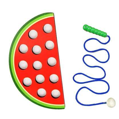Wooden Lacing Toy Fruit Threading Activity Puzzle