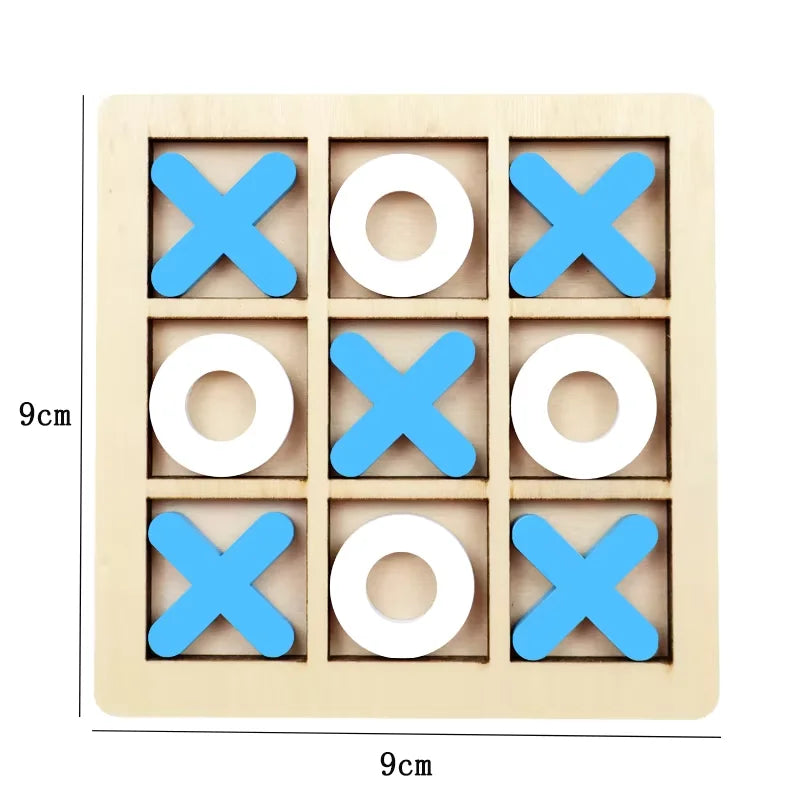 Wooden Tic Tac Toe Game Mini Educational Chess Toy