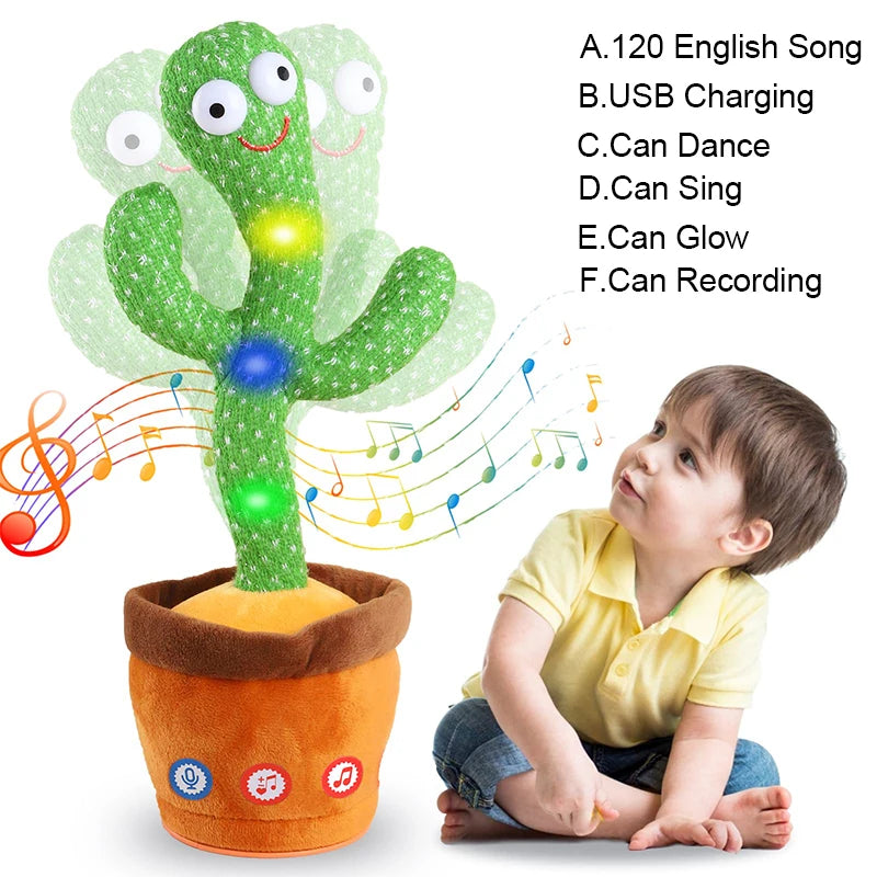 Dancing Cactus Toy Talking Plushie with 120 Songs