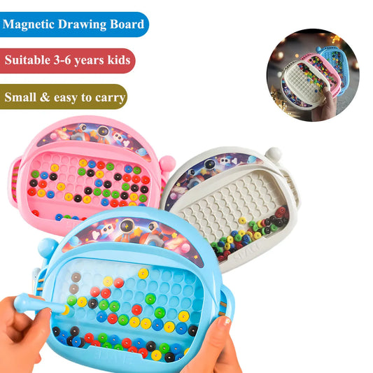 Magnetic Doodle Board for Kids Bead Drawing Sketch Pad