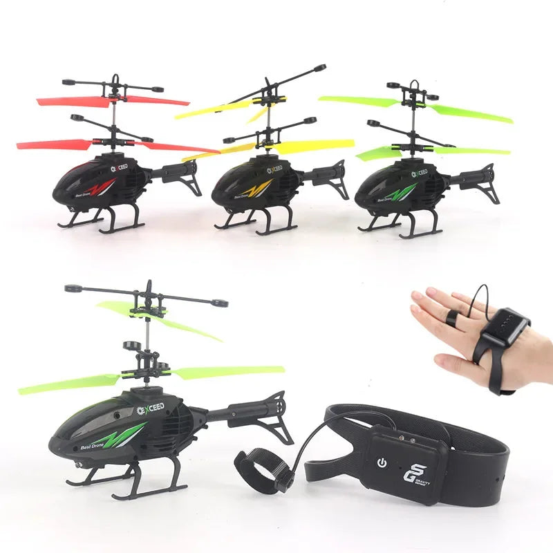 Watch Controlled Induction Aircraft Hand Control RC Helicopter