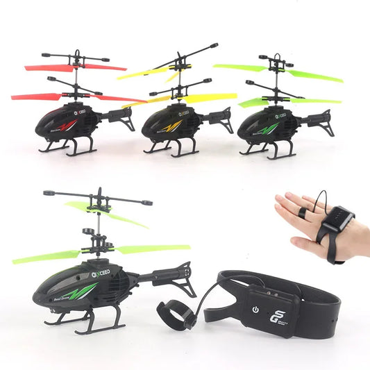 Watch Controlled Induction Aircraft Hand Control RC Helicopter