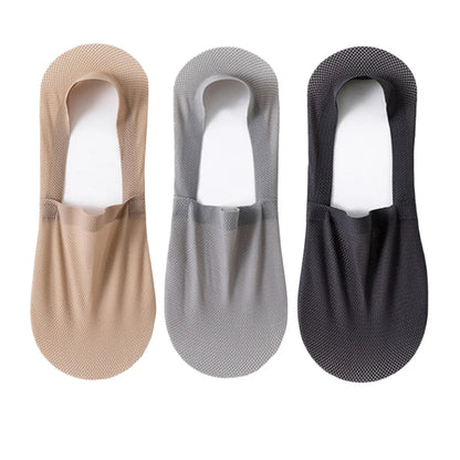 Silicone Non Slip Low Cut Socks Men Boat Thin