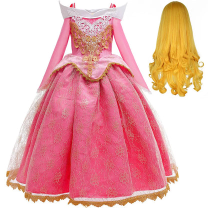 Sleeping Princess Halloween Cosplay Dress Off Shoulder Gown