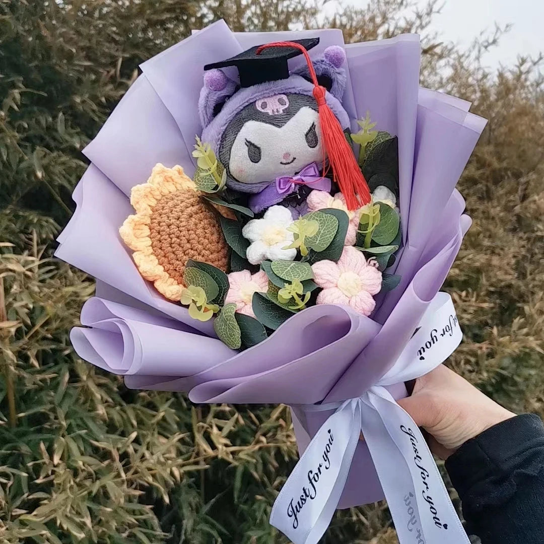 Cartoon Plush Flower Bouquet Artificial Rose Doll Gift