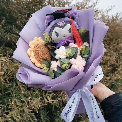 Cartoon Plush Flower Bouquet Artificial Rose Doll Gift