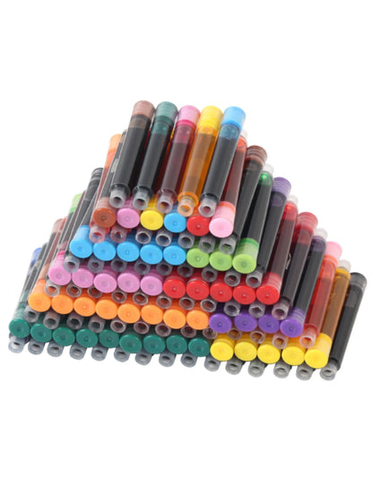 12-60PCS/Set Colourful Ink Sac Fountain Pen Ink Cartridges Refills Ink 3.4mm Refillable Refills Drawing School Office Supplies