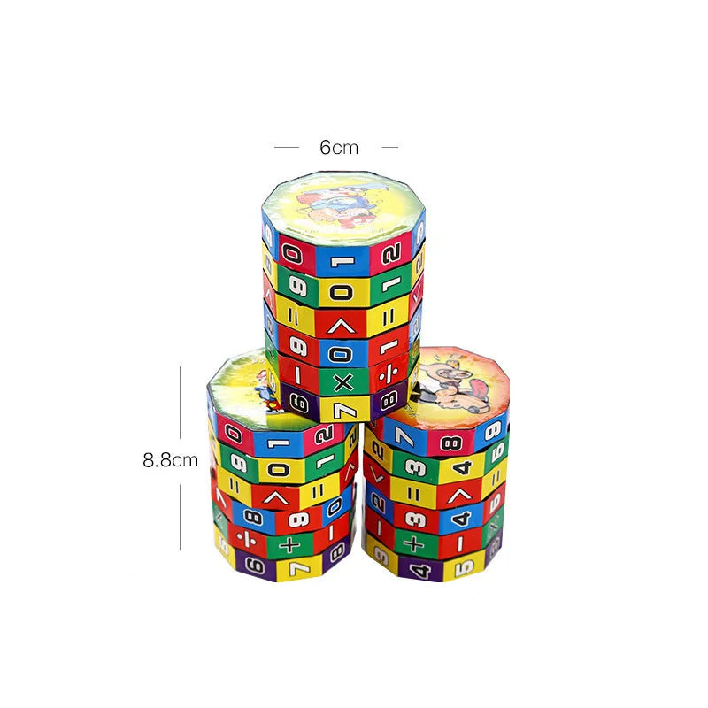Math Cylinder Arithmetic Cube Toy Kids Counting Game