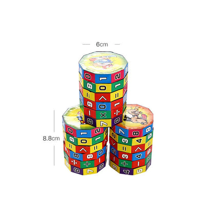 Math Cylinder Arithmetic Cube Toy Kids Counting Game