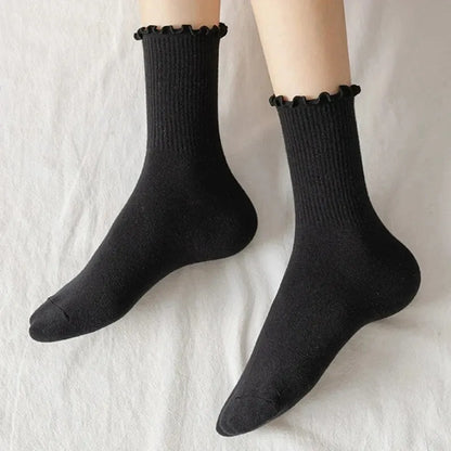 Women Ruffle Middle Tube Ankle Socks Breathable Set