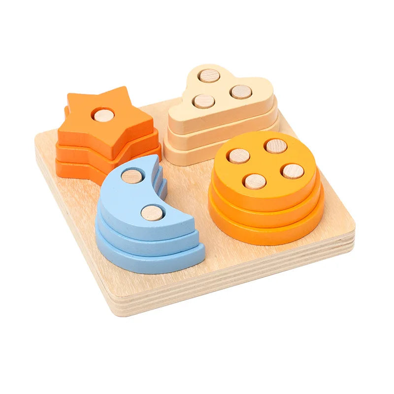 Shape Matching Toy - Montessori Wooden Toys for Children & Toddlers