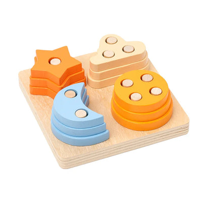 Shape Matching Toy - Montessori Wooden Toys for Children & Toddlers