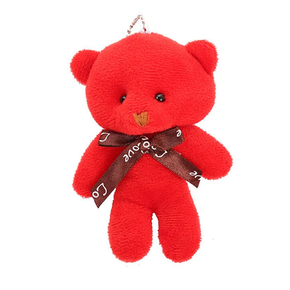 Mini Teddy Bear Plush Keychain Bow Tie Bear Pendant 10 Pack