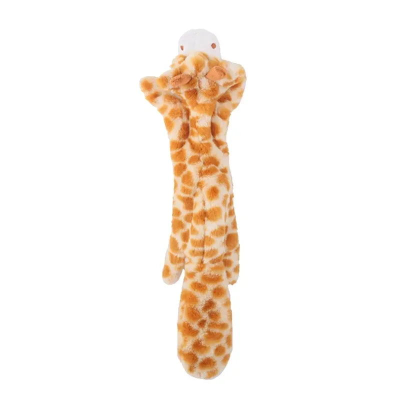 No Stuffing Plush Dog Toy Durable Squeaky Crinkle Animal