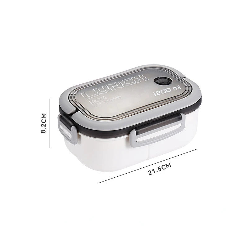 1200ML 2 Layer Bento Lunch Box Microwavable Portable Food Storage