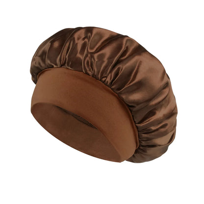 Silk Satin Hair Bonnet Night Sleep Shower Cap Large Wrap