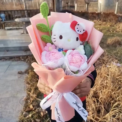 Cartoon Plush Flower Bouquet Artificial Rose Doll Gift