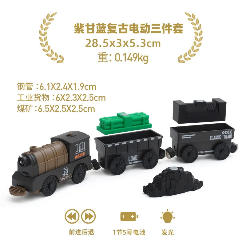 Electric Train Set Toy Engine Motorized Railway Car