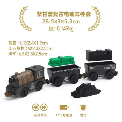 Electric Train Set Toy Engine Motorized Railway Car