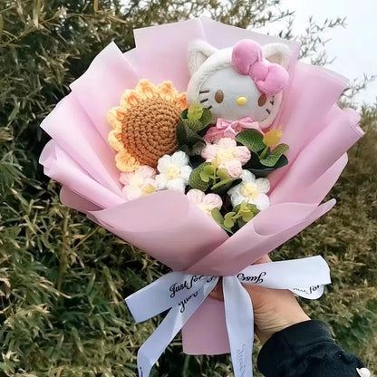 Cartoon Plush Flower Bouquet Artificial Rose Doll Gift