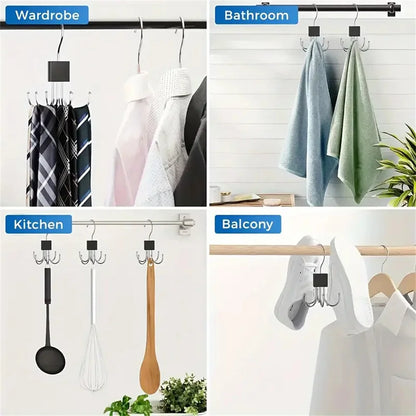 360 Rotating Storage Hanger Hook Multi Claw Closet Belt Rack