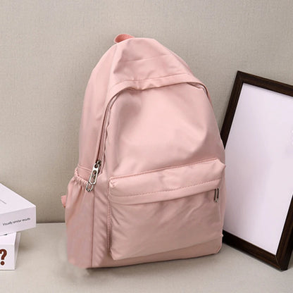 Simple Solid Color Lightweight Backpack Multifunctional Casual Bag for High School Students Perfect for School Travel Daily Use