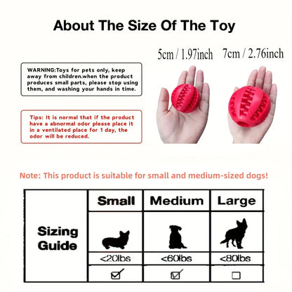 Dog Treat Feeder Ball Rubber Chew Tooth Cleaning Toy