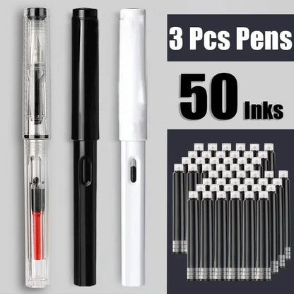 Fountain Pen Replaceable Ink Set Extra Fine Calligraphy Pens 53Pcs