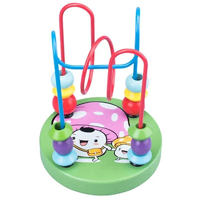 Wooden Bead Maze Roller Coaster Toddler Abacus Toy