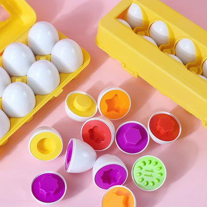 Matching Shape Egg Screws Toy Montessori Color Sorter
