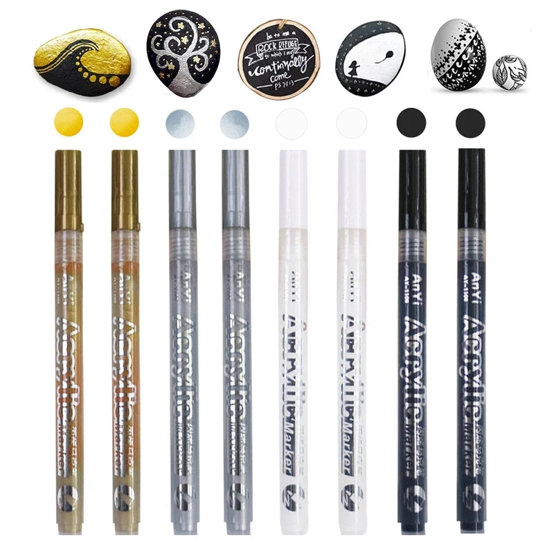 Acrylic Markers Paint Pen Set Extra Fine Tip Art Markers 3Pcs
