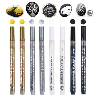 Acrylic Markers Paint Pen Set Extra Fine Tip Art Markers 3Pcs