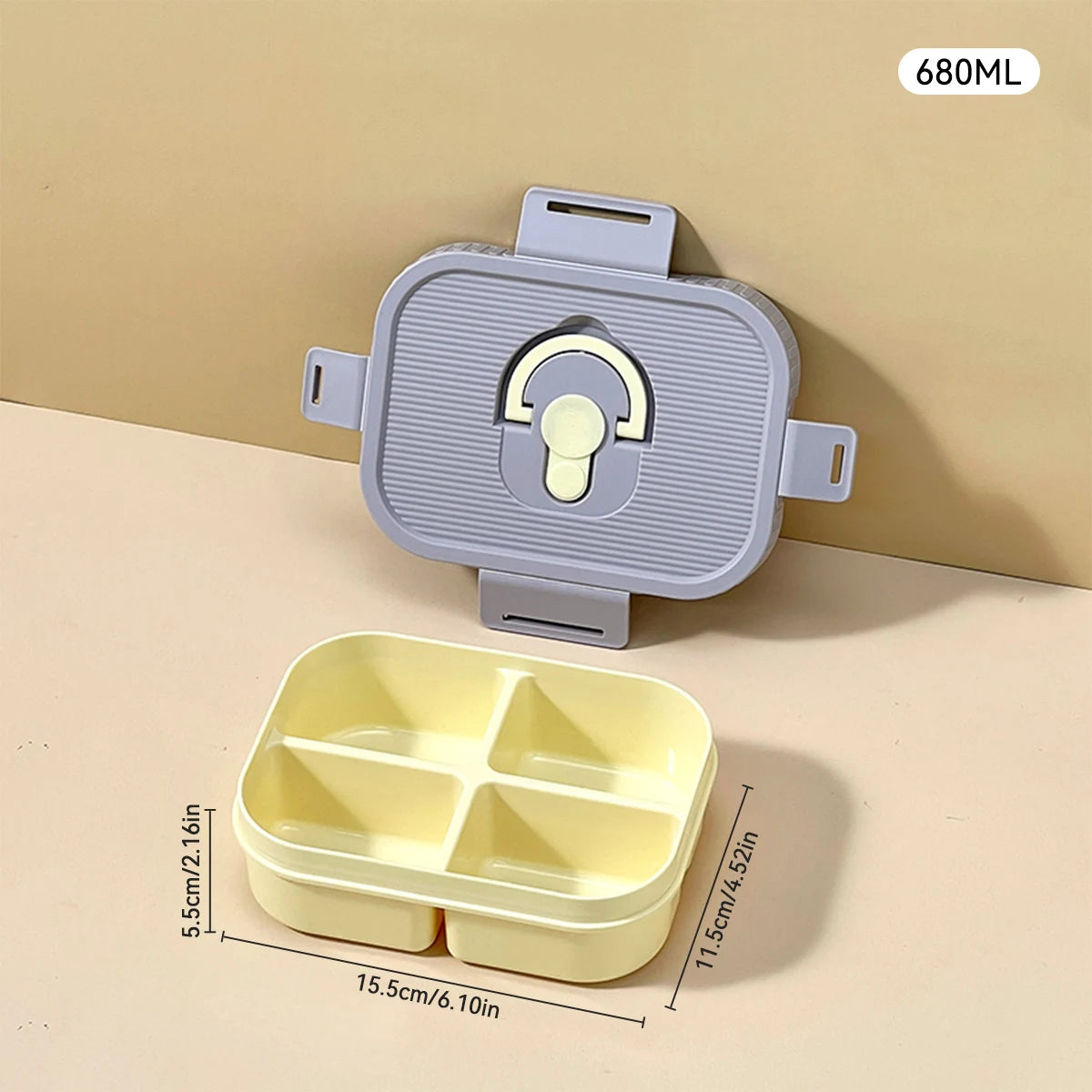 WORTHBUY Portable Plastic Lunch Box With Compartment Microwave Safe Fruit Salad Lunch Container Kid Student Leak-proof Bento Box