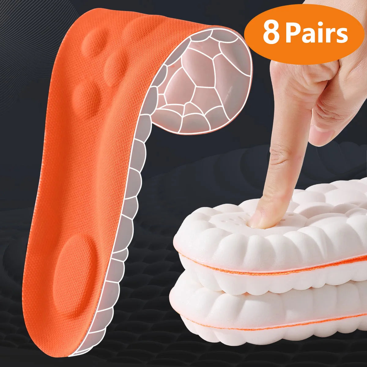 Elastic Latex Sports Insoles Breathable Arch Support Cushion