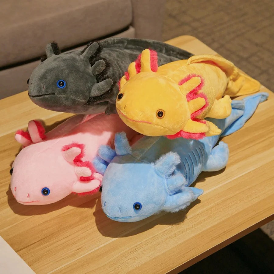 Axolotl Plush Pillow Colorful Newt Stuffed Animal Cushion