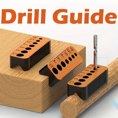 Straight Drill Guide Jig Block Multi Size Hole Bushing Tool