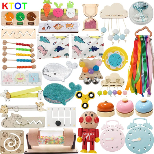 Wooden Busy Board Accessories Life Skills Training Board