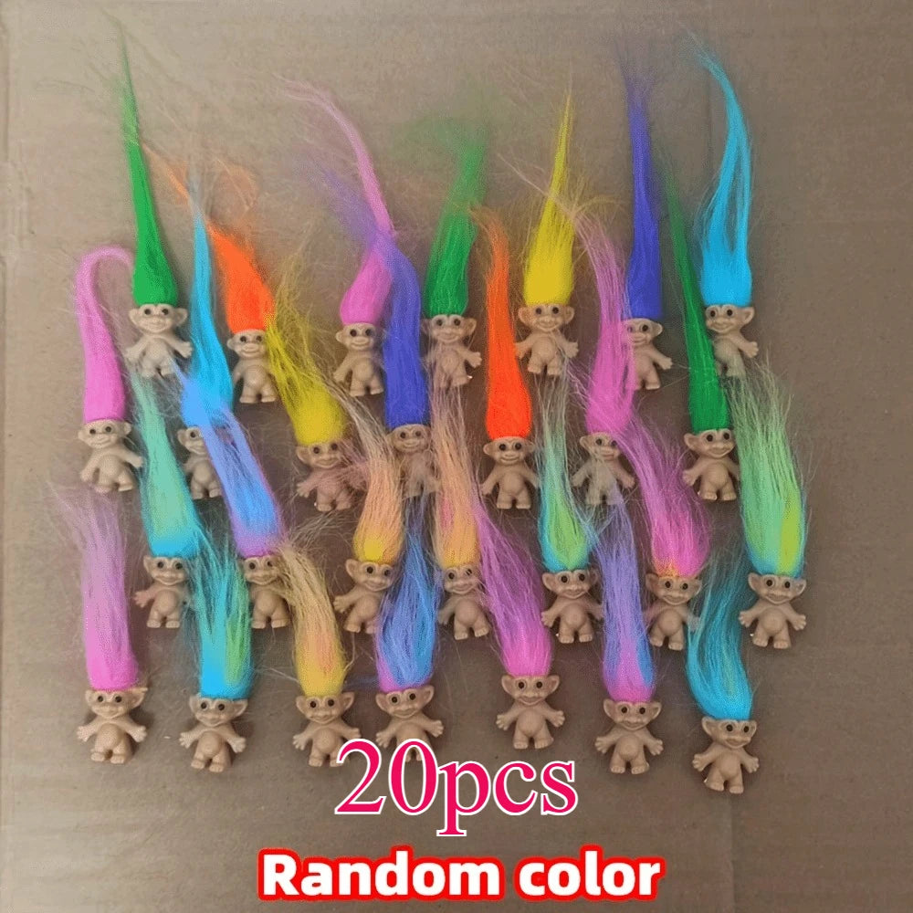 Vintage Lucky Troll Dolls Cute Mini Figure Set
