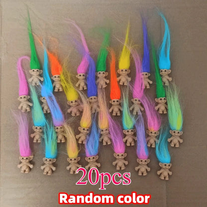 Vintage Lucky Troll Dolls Cute Mini Figure Set
