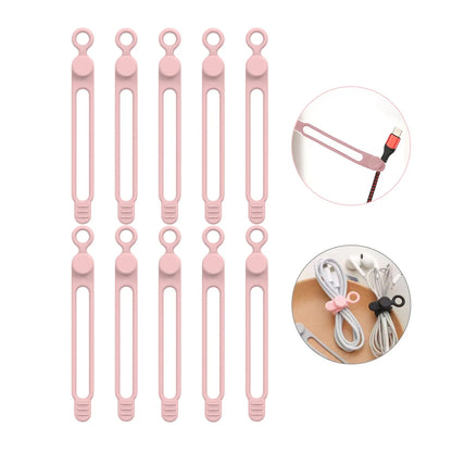 Silicone Cable Ties Reusable Cord Organizer Elastic Wire Straps