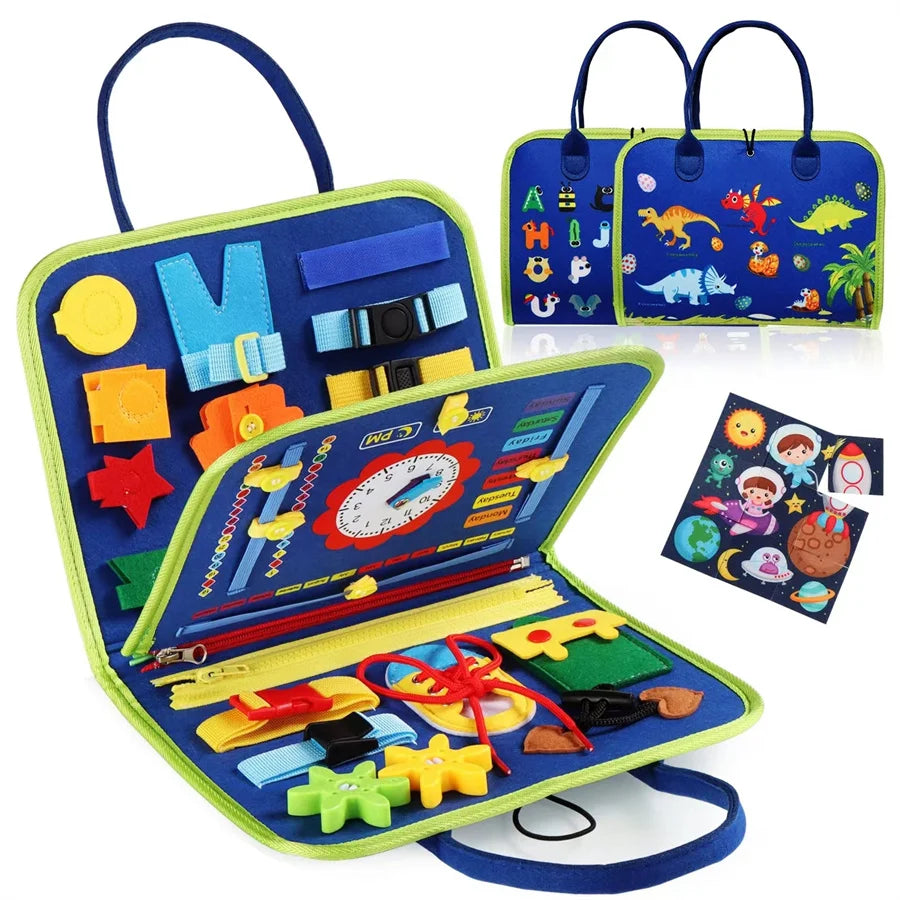 Montessori Busy Board Sensory Travel Activity Toy