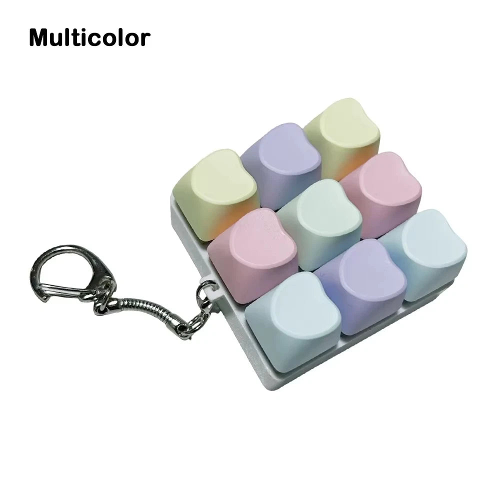 Heart Keyboard Key Clicker Fidget Toy Stress Relief Keychain